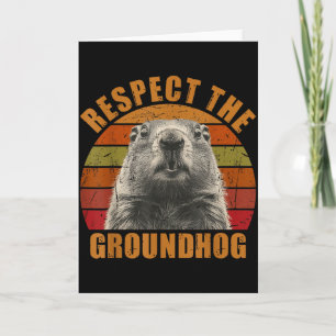 Grappige Retro Vintage Groundhog Day 2025 Respecte Kaart