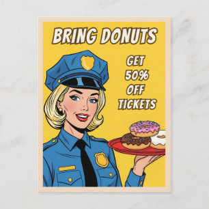 Grappige Retro Vintage Politie Humor Pop Art Strip Briefkaart