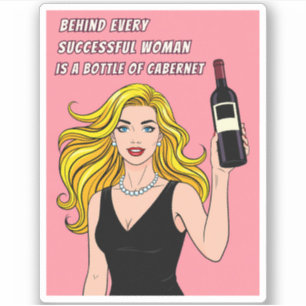 Grappige Retro Vintage Wijn Humor Pop Art  Sticker