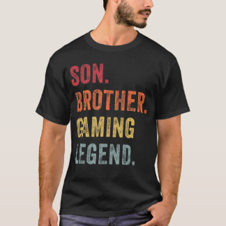 Grappige Retro Vintage Zoon Broer Gamen Legende Ga T-shirt