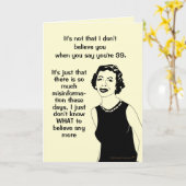 Grappige Retro Vrouw 39e Verjaardag Misinformatie Kaart (Gele Bloem)