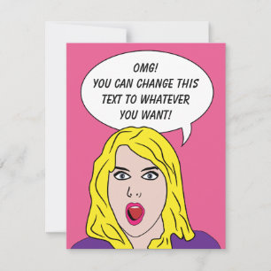 GRAPPIGE RETRO VROUW aangepaste uitnodigingen