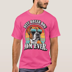 Grappige Retro Vrouwen Beste Mama Boxer Hondenlie T-shirt