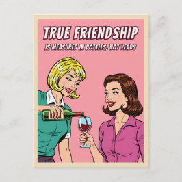Grappige Retro Wijn Humor Beste Vriendin Pop Art Briefkaart