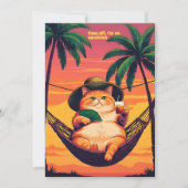 Grappige Retro Zomer Kat Vakantie Feestdagenkaart (Voorkant)