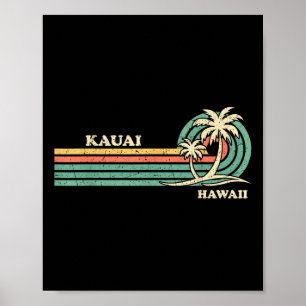 Grappige Retro Zomervakantie Hawaii Kauai B Poster