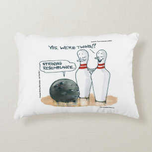 Grappige Rick London Cartoons Bowling Strip Accent Kussen