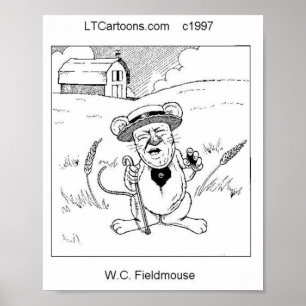 Grappige Rick London Veldmuis Comic  Poster