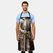 Grappige ridder in glanzend pantser schort (Gedragen)