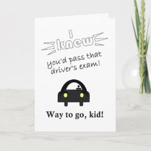grappige rijbewijs felicitaties kaart