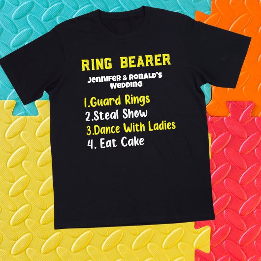Grappige Ring Bearer T-shirt Bruiloft Paar Naam