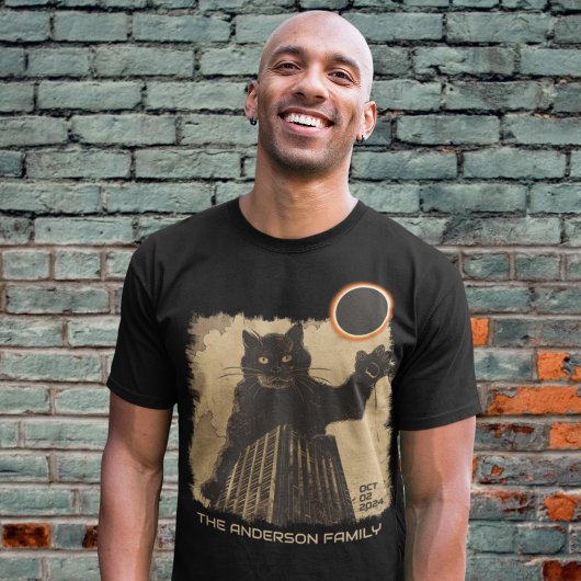 Grappige ringvormige zonsverduistering Cat Oktober T-shirt