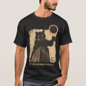 Grappige ringvormige zonsverduistering Cat Oktober T-shirt (Voorkant)