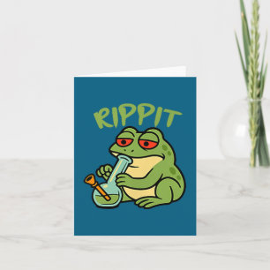 Grappige Rippit Stoner Kikker die Stoner Rookt Kaart