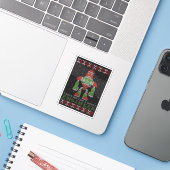 Grappige Robot Kerst Sticker (Laptop met iPhone)