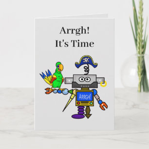 Grappige Robot Piraat Romantische Kaart
