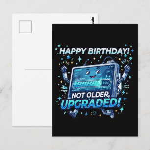 Grappige Robot Verjaardagsupgrade Briefkaart