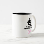 Grappige Robotica Programmeur Meisje Tweekleurige Koffiemok (Voorkant rechts)