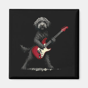 Grappige Rock Goldendoodle Hond Speelt Gitaar Muzi Magneet