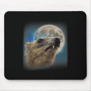 Grappige Rock Hyrax met de Maan Meme Muismat