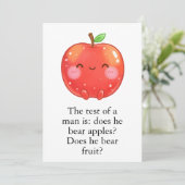 Grappige Rode Appel Eet een Rode Appel Dag Bedankkaart (Staand voorkant)