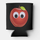 Grappige rode appel met Googly Eyes Blikjeskoeler (Voorkant)