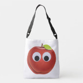 Grappige rode appel met Googly Eyes Crossbody Tas (Achterkant)