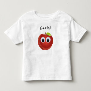 Grappige rode appel met Googly Eyes Kinder Shirts