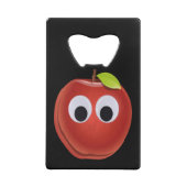 Grappige rode appel met Googly Eyes Kredietkaart Flessenopener (Achterkant)