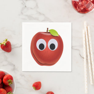 Grappige rode appel met Googly Eyes Servet