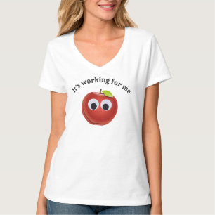 Grappige rode appel met Googly Eyes T-shirt