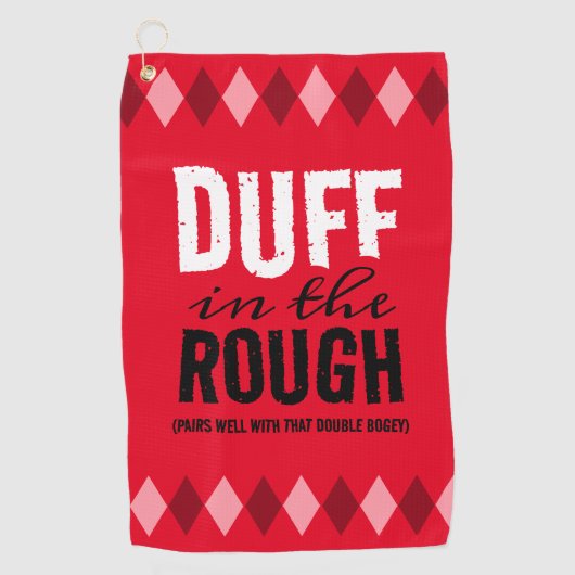 Grappige rode Argyle Duff in de ruwe Golfhanddoek (Voorkant)