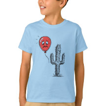 Grappige Rode Ballon Drijft Nabij Stekelige Cactus