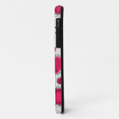 Grappige rode en witte harten en bloemen Case-Mate iPhone case (Achterkant/links)