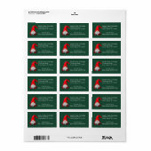 Grappige rode kabouter Jolly Holly Kerstmis Etiket (Full Sheet)