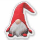 Grappige rode kabouter Kerstmis Contour Sticker (Voorkant)