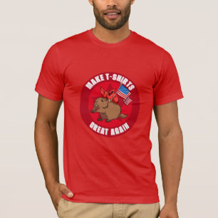 Grappige rode kardinaal maakt T-shirts weer geweld