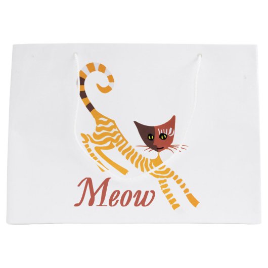 Grappige rode kat groot cadeauzakje (Voorkant)