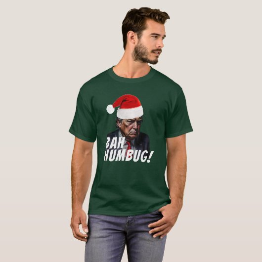Grappige rode kerstmuts Trump lelijke kerst T-shirt (Voorkant volledig)