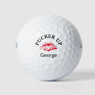 Grappige rode kus lippen liefde gepersonaliseerd golfballen