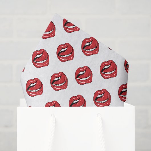 Grappige Rode Lippen Tissuepapier (Cadeauzakje)