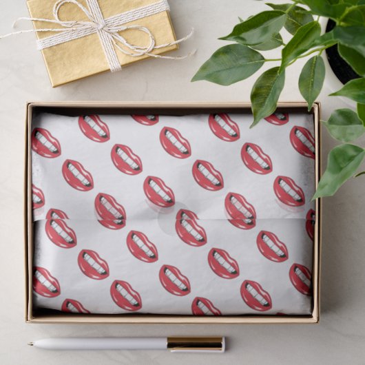 Grappige Rode Lippen  Tissuepapier (Geschenk)