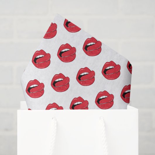 Grappige Rode Lippen Tissuepapier (Cadeauzakje)