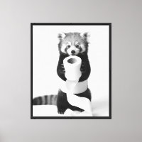 Grappige Rode Panda die Toiletpapier Vasthoudt Min
