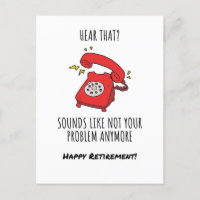 Grappige rode telefoon pensionering Kaart illustra