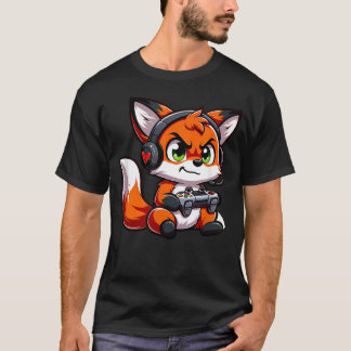 Grappige Rode Vos Gamer Video T-shirt