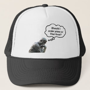 Grappige Rodin Denker Beeldje - Pizza of Thais Ete Trucker Pet