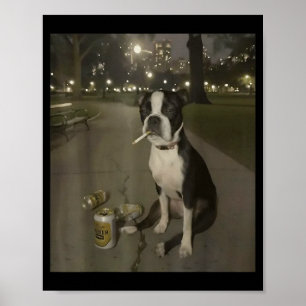 Grappige Roken Hond Meme Sigaret Gen Z Meme Hond L Poster