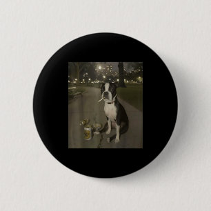 Grappige Roken Hond Meme Sigaret Gen Z Meme Hond L Ronde Button 5,7 Cm