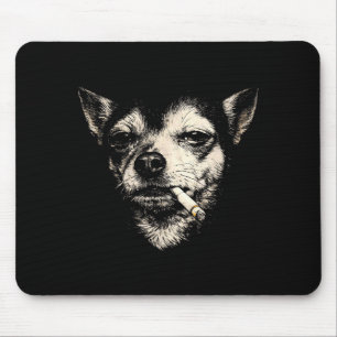 Grappige rokende Chihuahua vintage y2k grunge hond Muismat